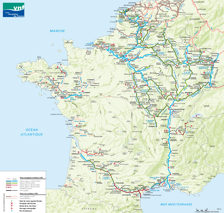 Carte des voies navigables