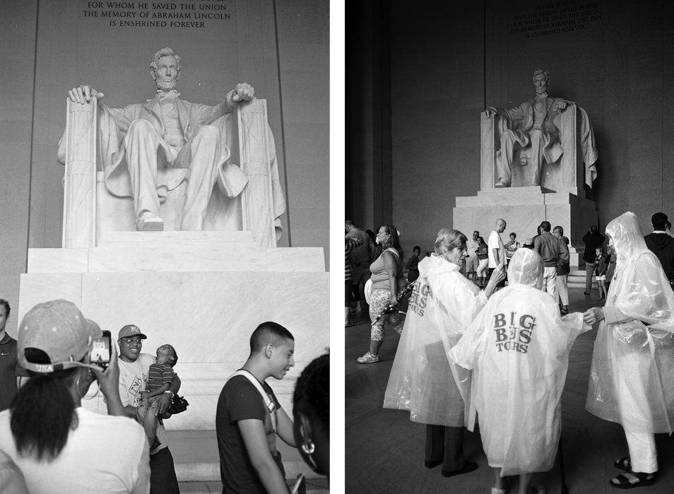 Road trip USA, Washington Capitole, Lincoln Memorial, noir & blanc argentique