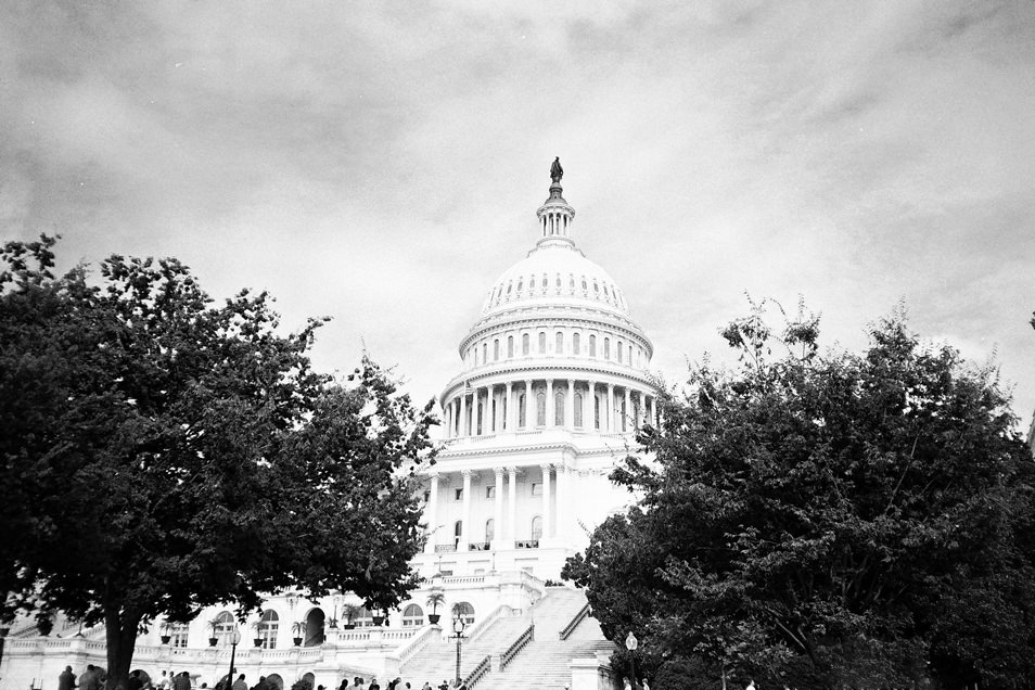 Road trip USA, Washington Capitole noir & blanc argentique