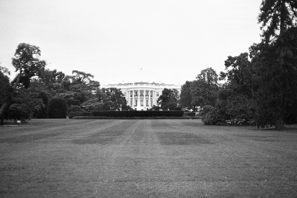 Road trip USA, Washington Maison Blanche noir & blanc argentique