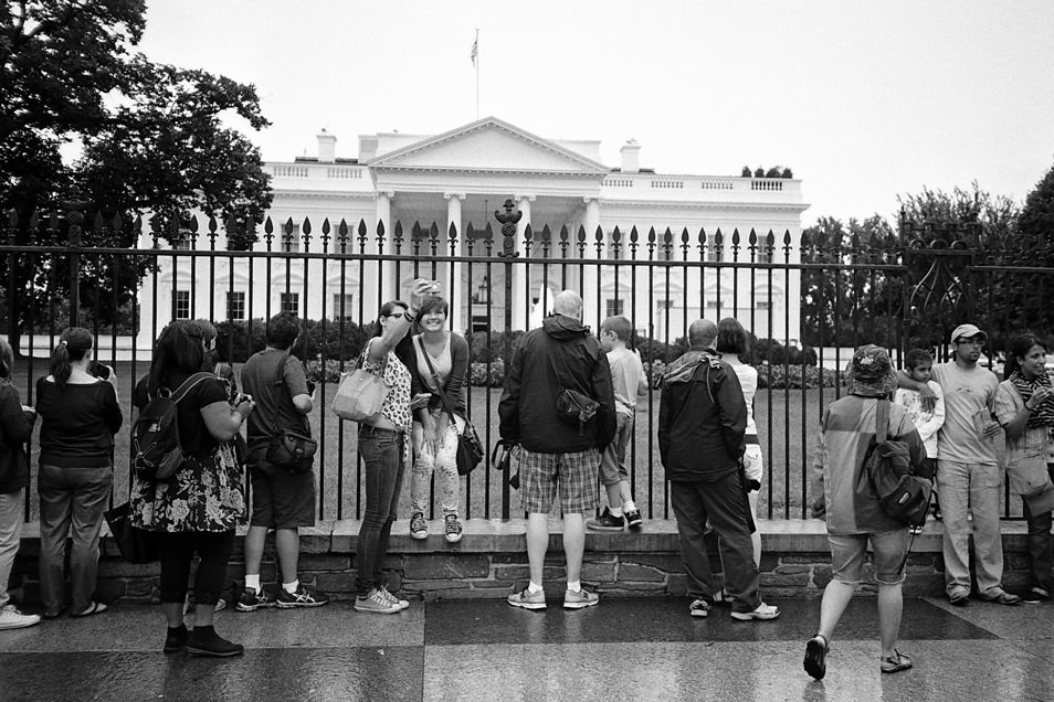 Road trip USA, Washington Maison Blanche noir & blanc argentique