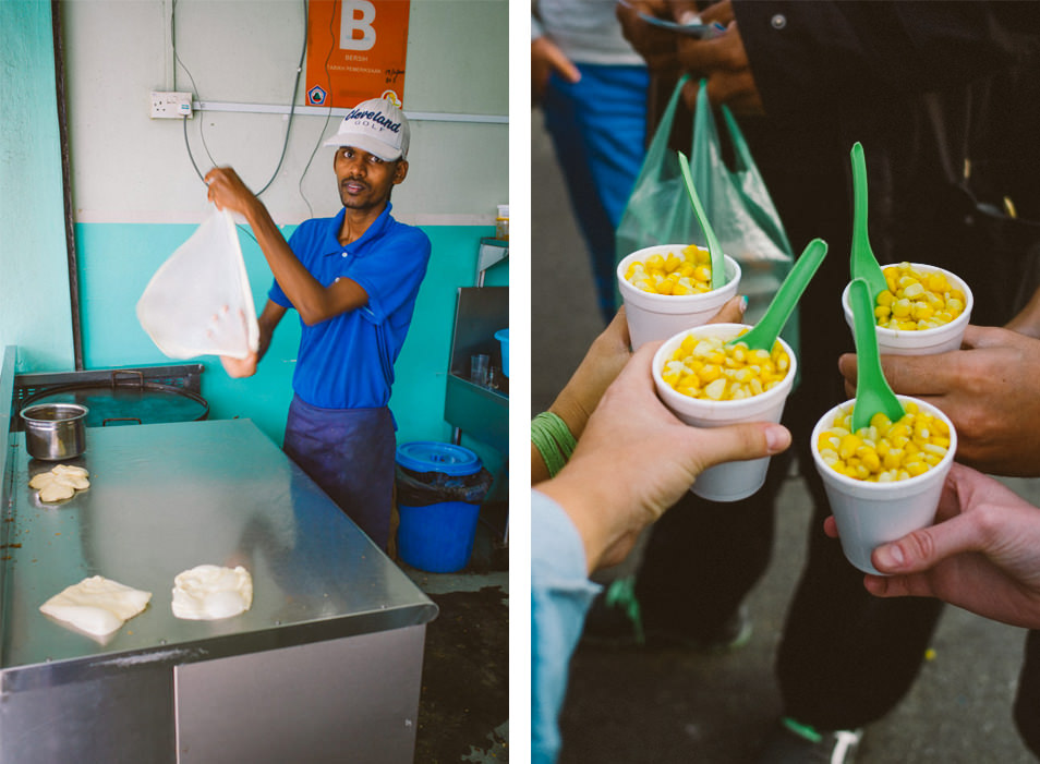 Jagung cup - Roti canai, Cameron Highlands, Malaisie