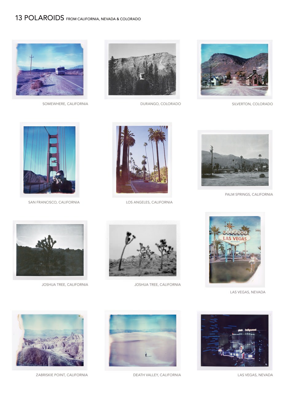 Polaroids - Road trip USA : carnet de voyage