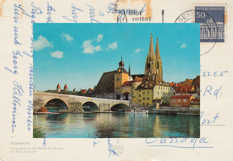 Baviere, carte postale Ratisbonne