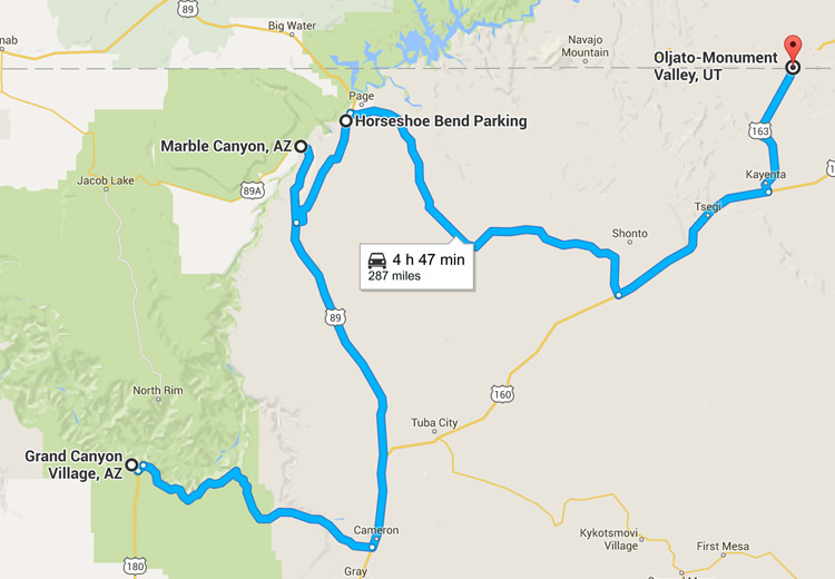 Road trip Arizona - De Grand Canyon à Monument Valley