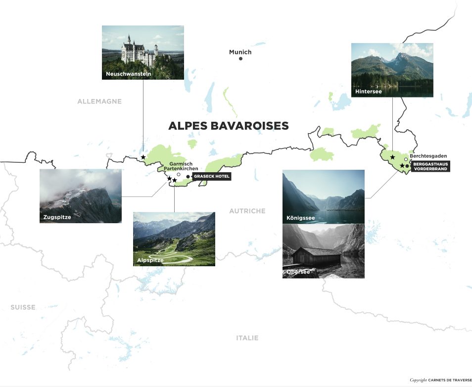 Road trip dans les Alpes Bavaroises - Carte